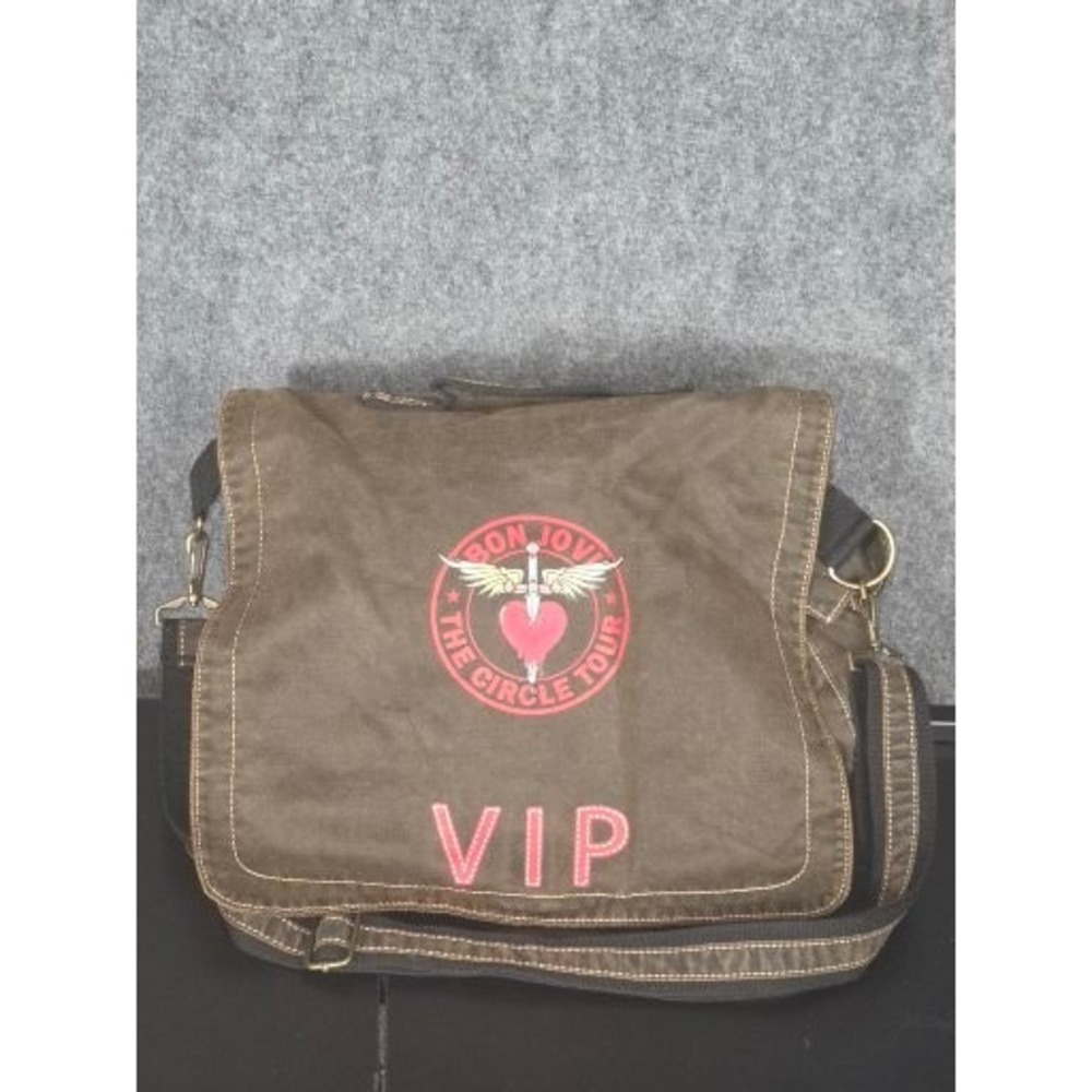 VIP Brown Canvas Crossbody Bag